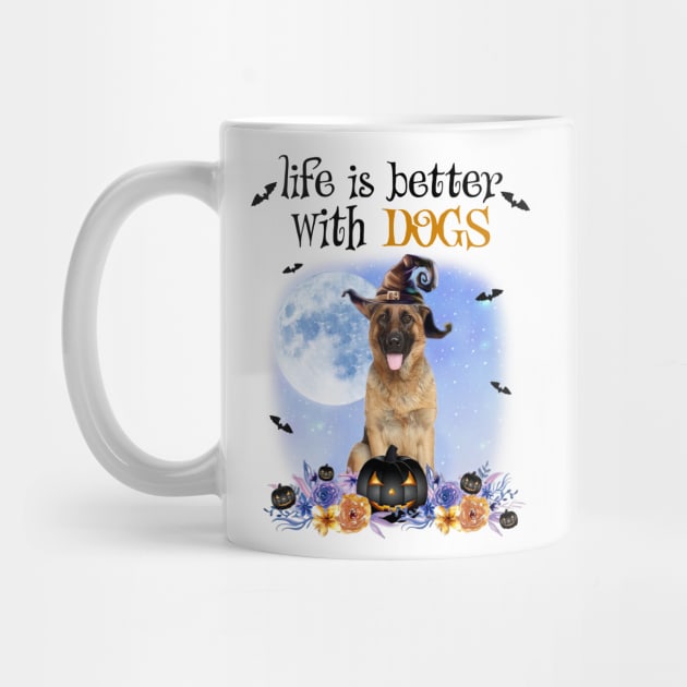 German Shepherd Witch Hat Life Is Better With Dogs by Benko Clarence